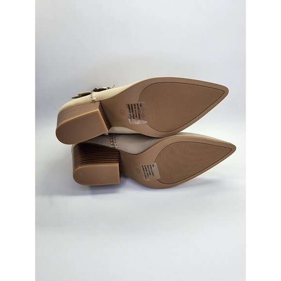 Mia Clement Womens Western Bootie Size 10M Tan Stacked Heel Rustic Slip-On - Picture 11 of 15